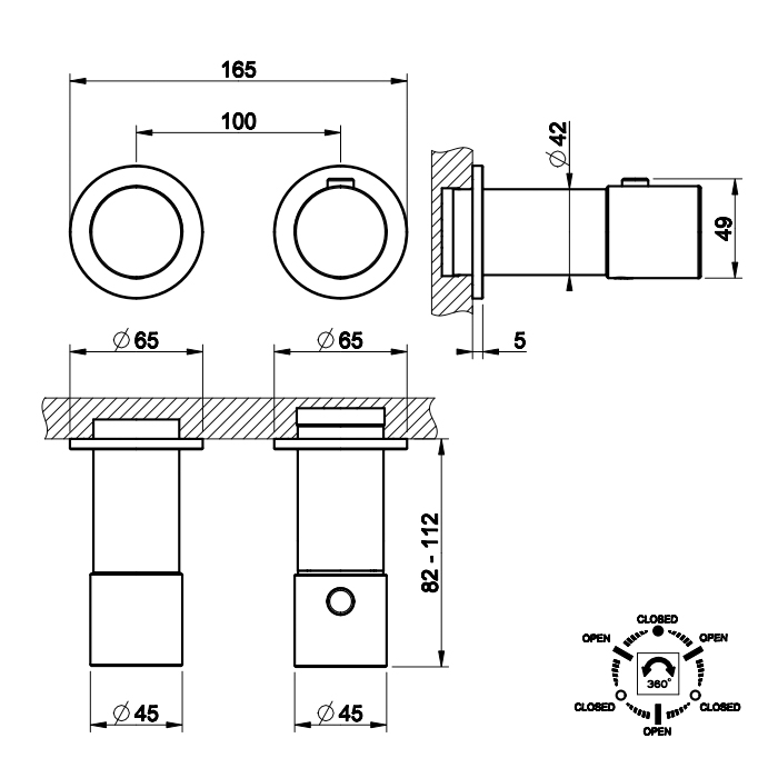Gessi Habito Diamantato Смеситель для душа, настенный, термостатический, с переключателем на 3 положения, цвет: Copper Brushed PVD