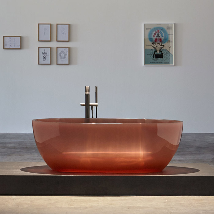 Antonio Lupi Reflex Ванна отдельностоящая, овальная, 167х86х53см, Cristalmood, цвет: Ginger