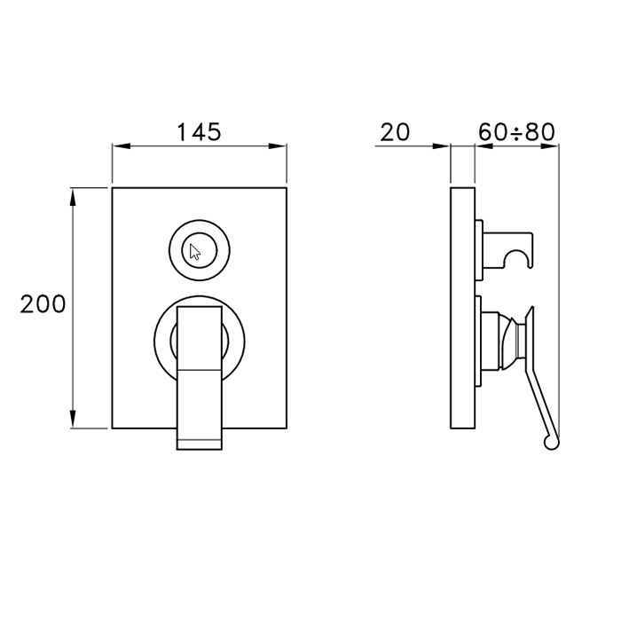Stella Casanova Смеситель для душа, встраиваемый, внешняя часть, цвет: хром