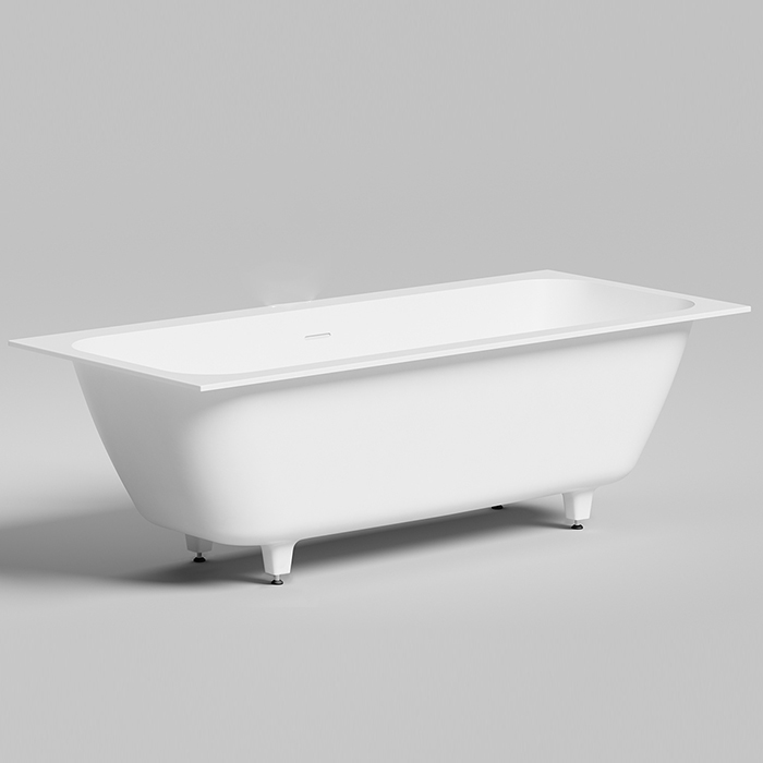 Salini Orlanda Axis KIT Встраиваемая ванна на ножках 180х80х60cм., "Up&Down", сифон, интегрированный слив-перелив, материал: S-Sense, цвет: белый глянцевый