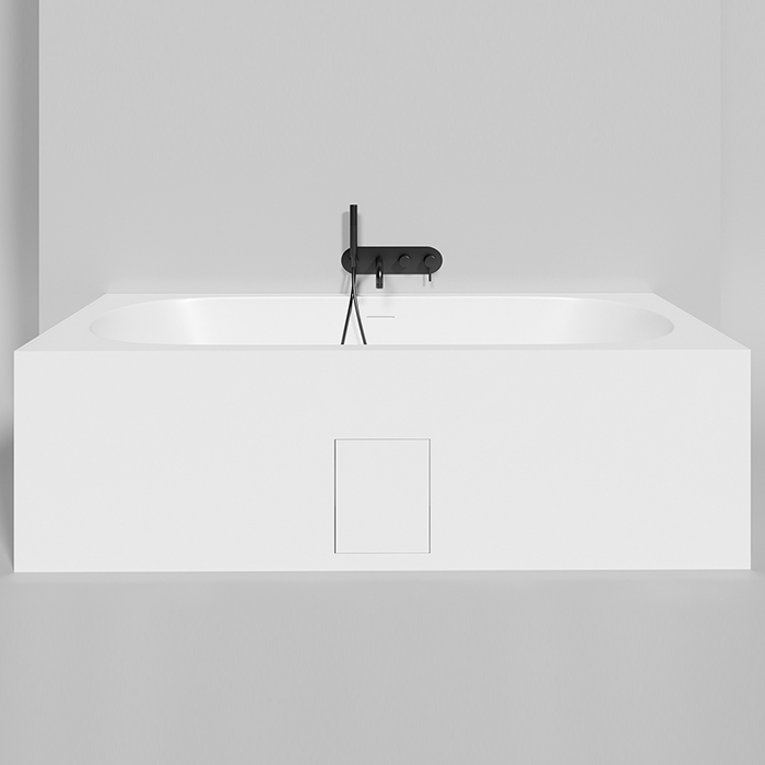 Salini Ornella Axis 190 Kit Встраиваемая ванна 190х90х60см, прямоугольная, материал: S-Sense, донный клапан "Up&Down", слив-перелив, цвет: белый матовый