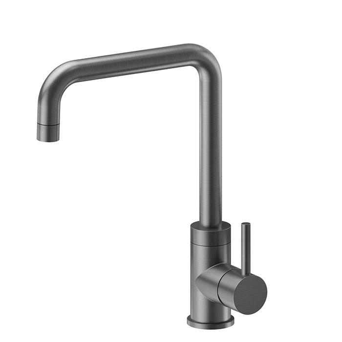 Newform Real Смеситель для кухни, на 1 отв., квадратный излив, цвет: gun metal