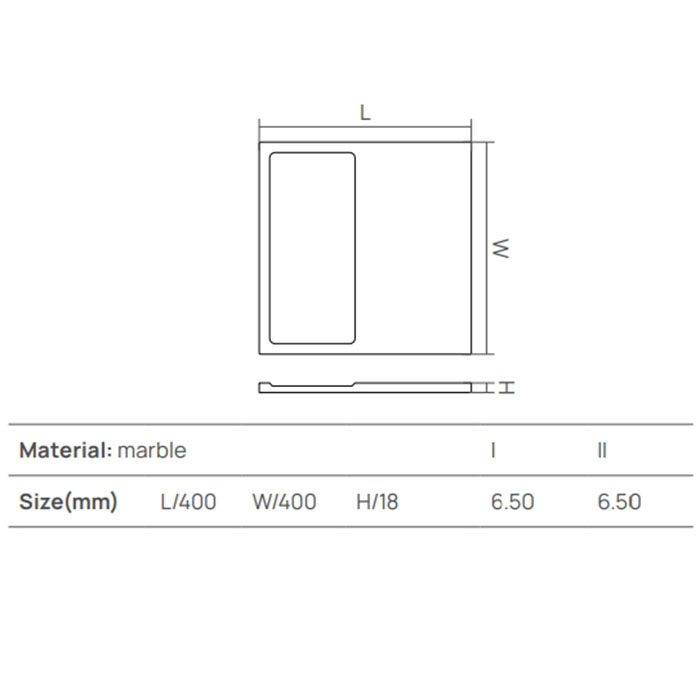 Dea Design Marble Поддон для аксессуаров, 40х40хh1.8см., настольный, из мрамора, цвет: Travertine