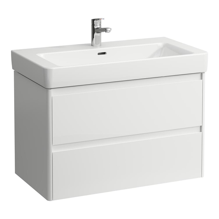 Laufen Base 2.0 Тумба с раковиной 85х45см., подвесная, 2 ящика, цвет: белый глянцевый