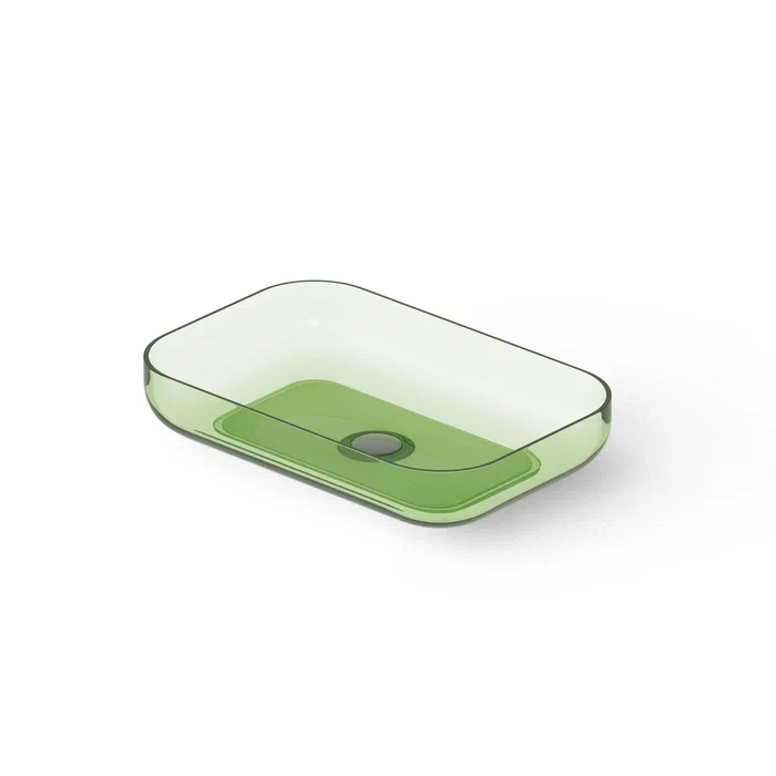 Dea Design Washbasins Раковина 58х38х12см., накладная, без отв., Glasstech, прозрачная смола, цвет: Emerald R3