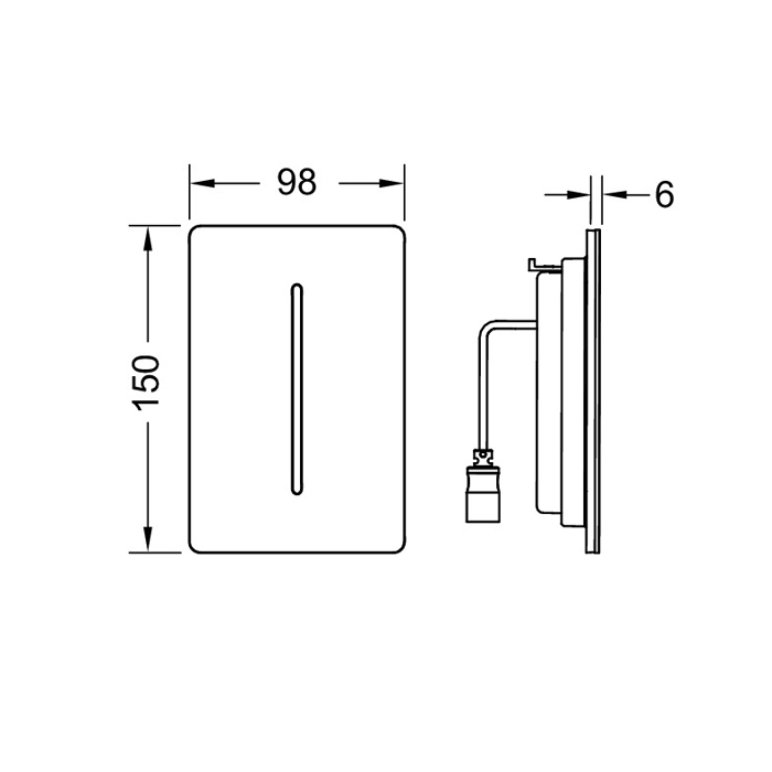 TECE Filo-Solid Urinal Лицевая панель, сталь, цвет: черная матовая