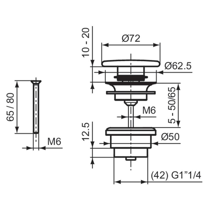 Ideal Standard Донный клапан для раковины, цвет: белый глянцевый