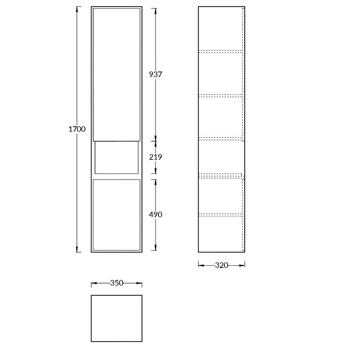 Kerama Marazzi Пенал PLAZA Modern подвесной 170, цвет: белый