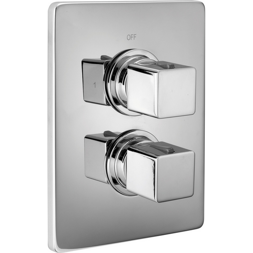 CISAL Cubic Встраиваемый термостатический смеситель с переключателем на 2 положения, цвет хром