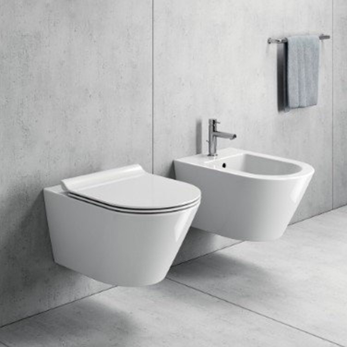 GSI Kube X Унитаз подвесной 55x36см., с креплением, цвет: белый глянцевый 