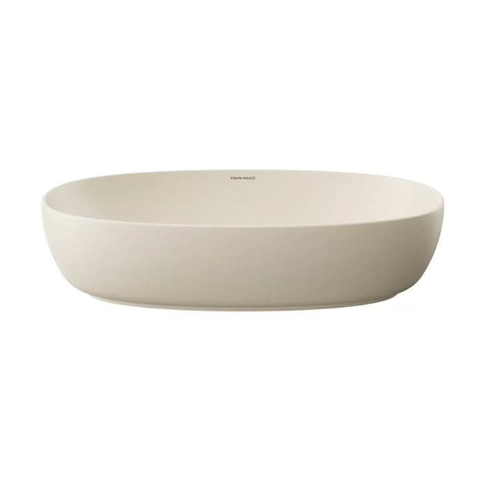 Kerama Marazzi Plaza Раковина накладная, 60х37см., с 1 отв., цвет: песочная матовая