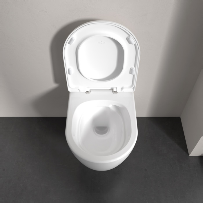 Villeroy&Boch Skyla Унитаз подвесной 37x53см, безободковый, смыв Tornado, сиденье SoftClosing, цвет: альпийский белый