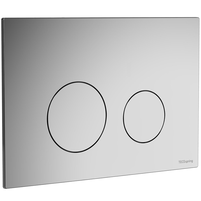 TECEspring Панель смыва для унитаза, пластиковая, плоская, цвет: хром глянцевый