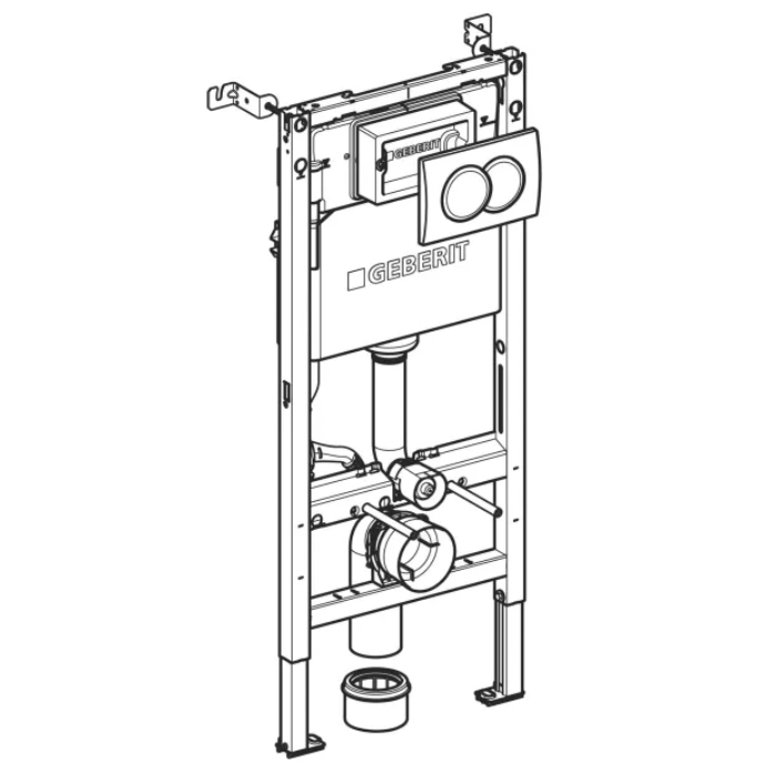 Geberit Duofix Инсталляция для подвесного унитаза 112см., со смыв. бачком Delta 12 см., с креплением и клавишей Delta01