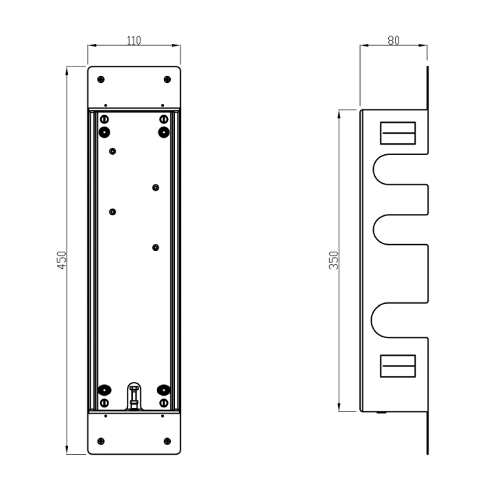 Carimali Короб для установки термостатического смесителя на 2 выхода, цвет: нержавейка