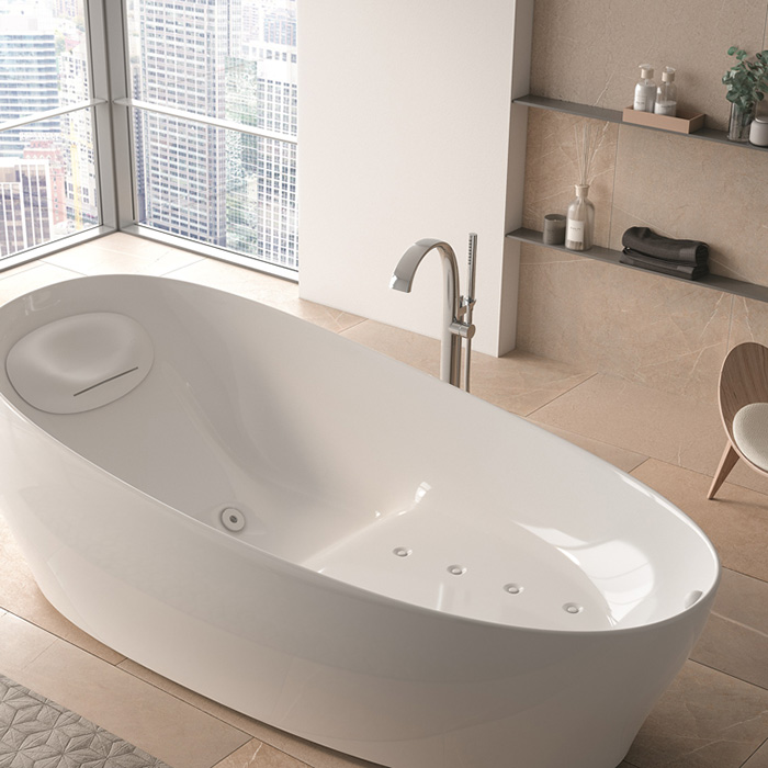 TOTO NEOREST Смеситель для ванны отдельностоящий с ручным душем, латунь, цвет: хром (нужно основание TBN01105R)