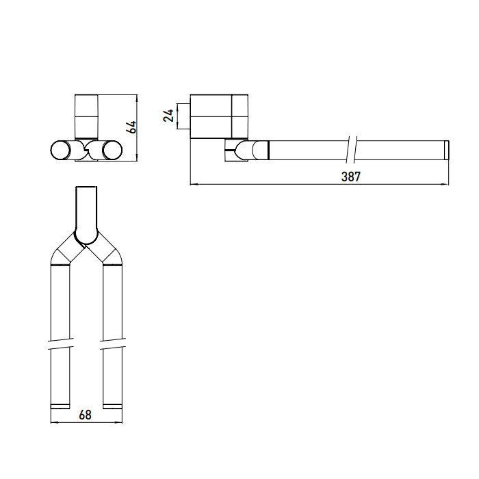 EMCO System2 Двойной повортоный держатель для полотенец, 38.7см, подвесной, цвет: хром