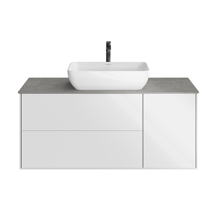 Kerama Marazzi PLAZA Modern Тумба подвесная 120x48см, 3 ящика, цвет: белый / дуб виченце