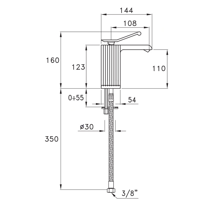 Stella Casanova Смеситель для раковины на 1 отверстие 3222MC, цвет: хром