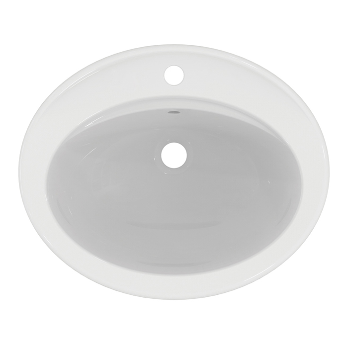 Ideal Standard Evrovit Раковина 55х40х13см., врезная сверху, 1 отв., с переливом, без крепежа, цвет: белый глянцевый