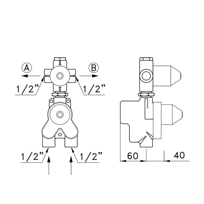 Stella Встраиваемая часть термостатического смесителя для душа IS3296 с переключателем на 2 выхода