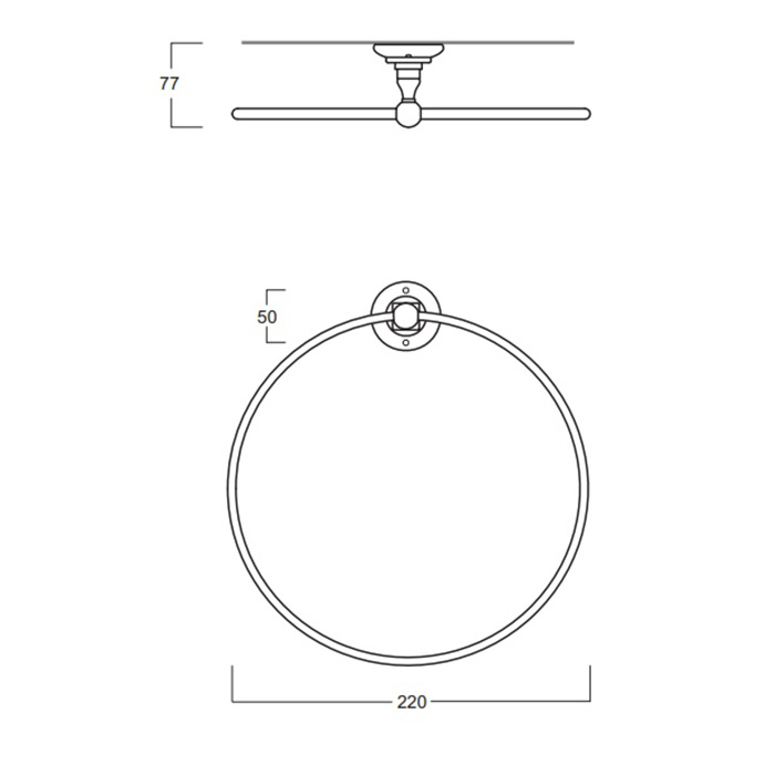  SIMAS Accessori Полотенцедержатель-кольцо 22см., подвесной, цвет: бронза