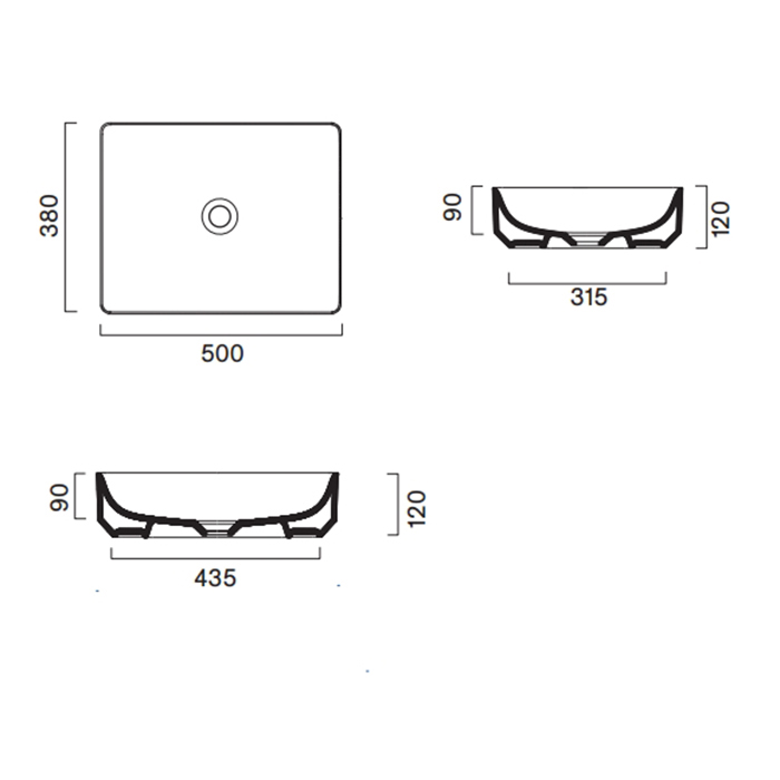 Catalano Green Раковина накладная 50х38см, цвет: белый глянцевый