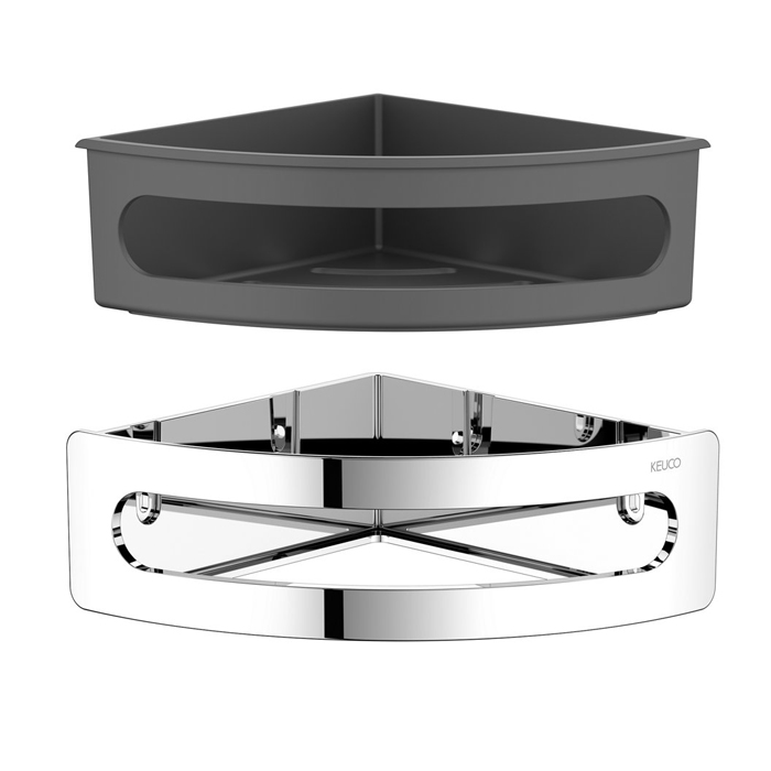 Keuco Elegance Полочка для душа, подвесная, угловая, цвет: anthracite хром