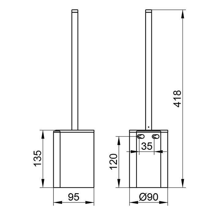 Keuco Plan Туалетный ёршик, подвесной, цвет: хром