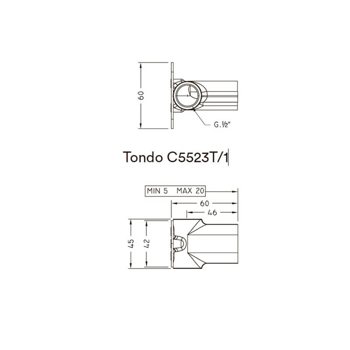 Nicolazzi Unico Встроенная часть для настенного смесителя Tondo 5523T