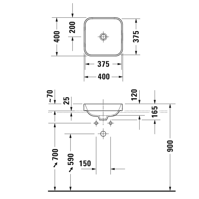 Duravit Happy D.2 Plus Раковина 40х40см, без отв., без перелива, с выпуском с керамической крышкой, WonderGliss, цвет: Anthracite matt