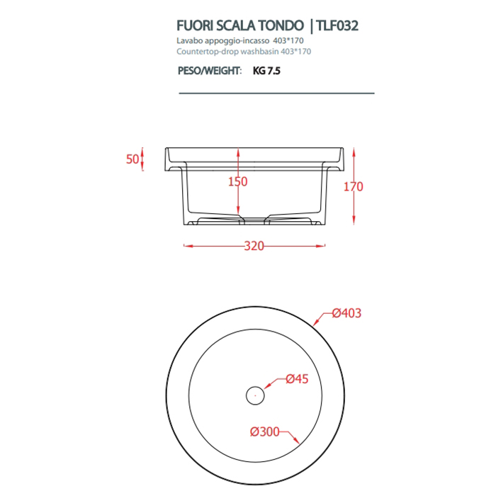 Artceram Fuori Scala Раковина 40 см, без отв., встраиваемая, без перелива, цвет: белый