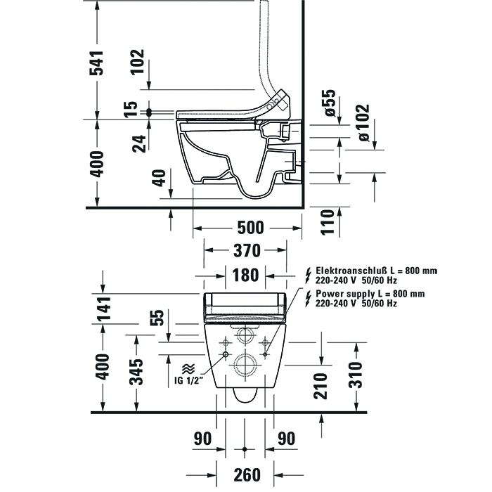 Duravit Крышка биде Sensowash Classic с функциями декальцинации и удаления запахов