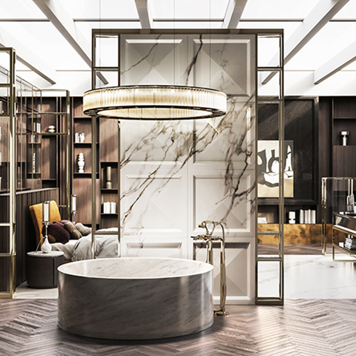 Gessi Venti20 Смеситель для ванны напольный, двухвентильный, с ручным душем и шлангом 1500 мм., внешняя часть, цвет: Brass PVD