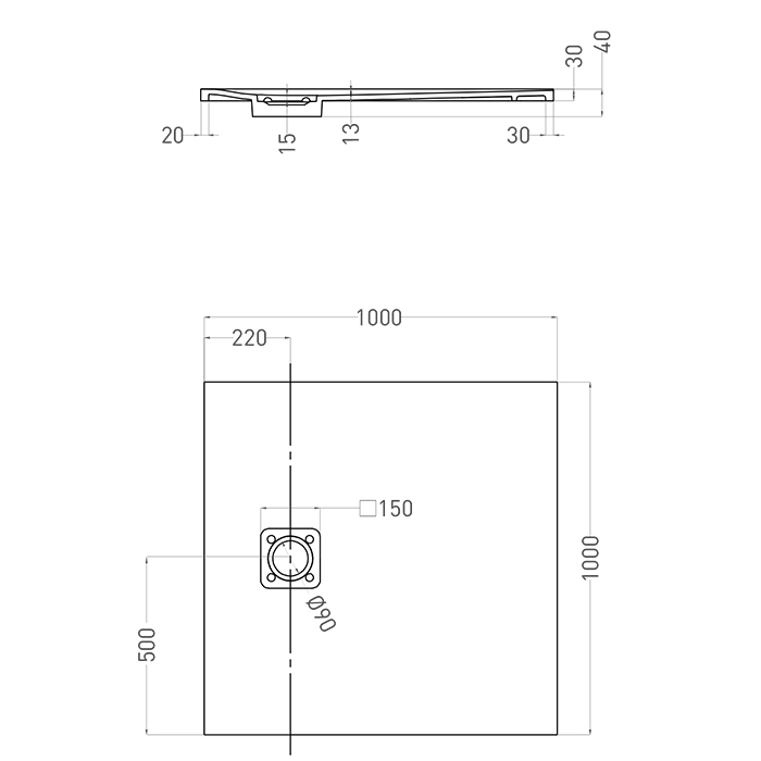 Salini Oasi Душевой поддон 100х100см, с сифоном, S-Stone, цвет: белый матовый