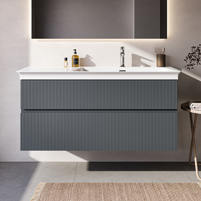 Ideal Standard Finesse Тумба с раковиной 120x50см, подвесная, DX, 2 ящика, 1 отв., цвет: пепельно-голубой матовый