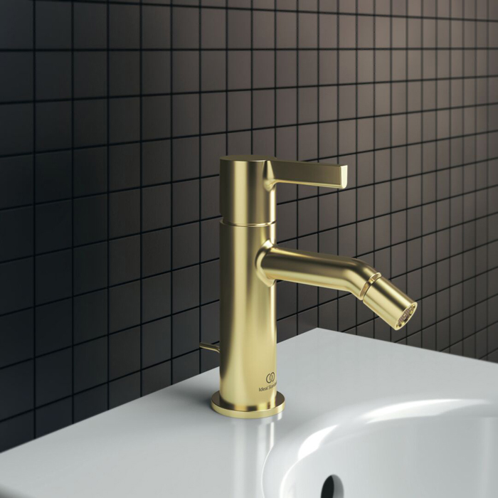 Ideal Standard Joy Смеситель для биде, на 1 отв., с донным клапаном, цвет: PVD Brushed Gold (Шлифованное Золото)