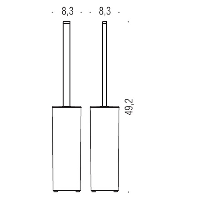 Colombo Basic Q Туалетный ёршик, напольный, цвет: хром