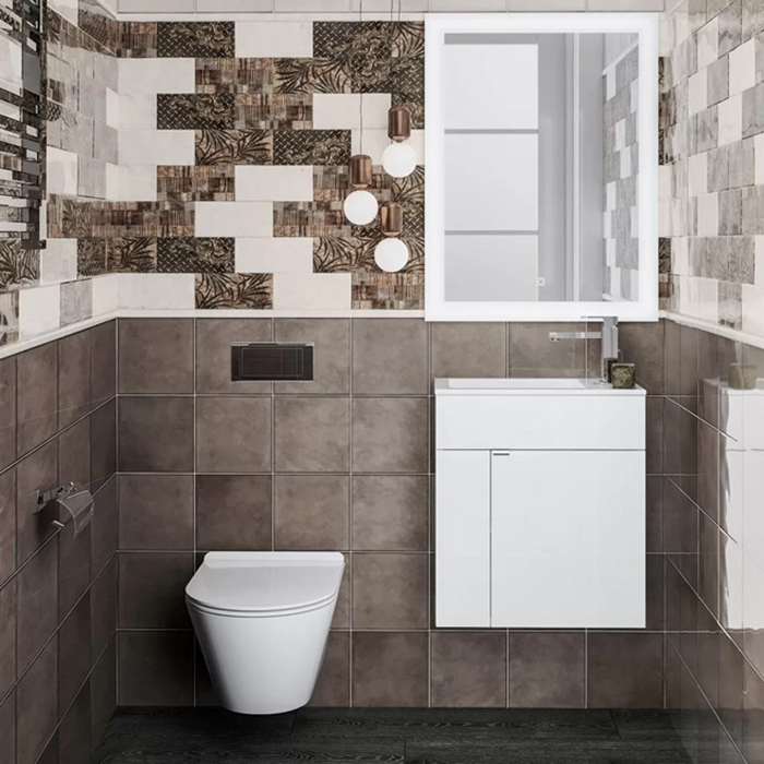 Kerama Marazzi Lato Тумба подвесная с раковиной, 49.5х27х55см., с дверцей, цвет: белая глянцевая
