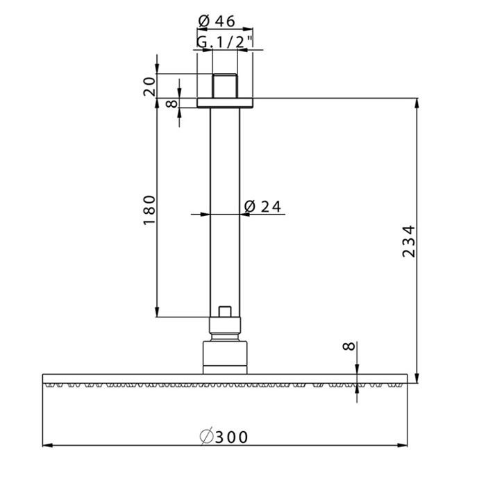 Cisal Shower Верхний душ, D30см, с потолочным держателем L18см, цвет: золото брашированное