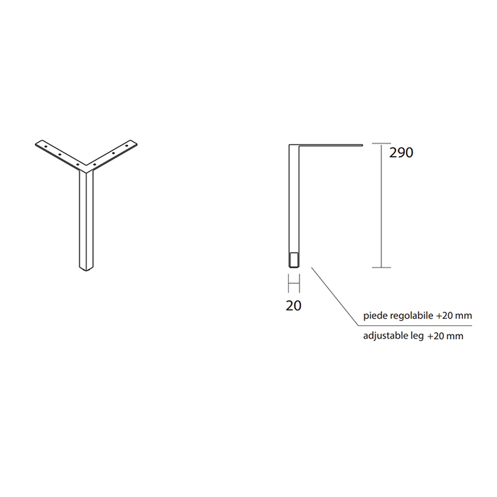 Kerasan Kanaal Ножка металлическая под тумбу 7811/7812 цвет: черный матовый