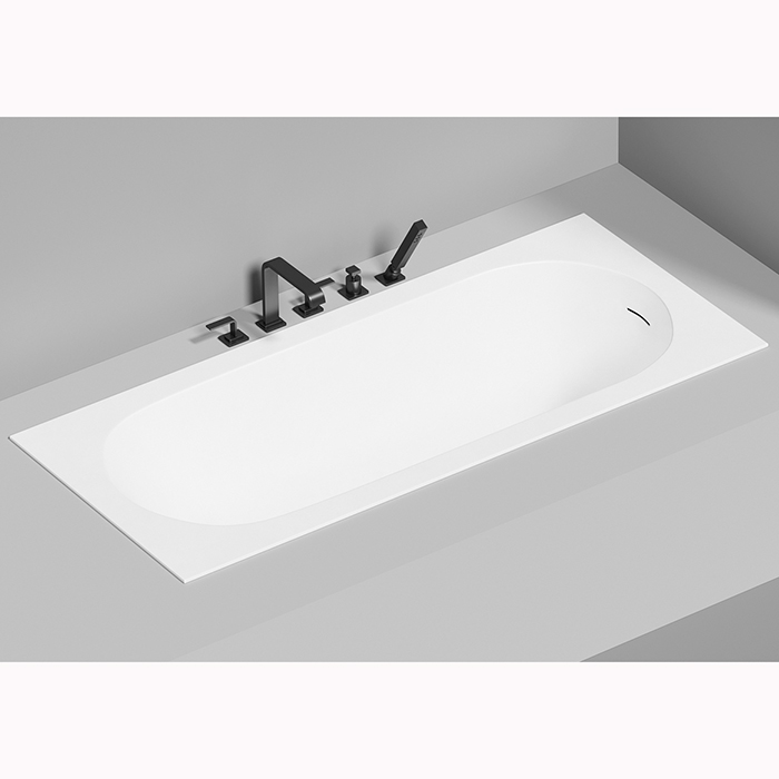Salini Ornella Kit Встраиваемая ванна 170х75х60cм, овальная чаша, донный клапан, сифон, щелевой слив-перелив, S-Sense, цвет: белый матовый