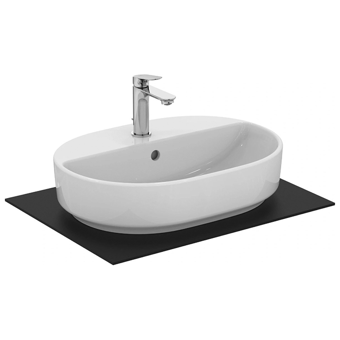 Ideal Standard i.life Раковина 55х40х13см., накладная, 1 отв., с переливом, без крепежа, цвет: белый глянцевый