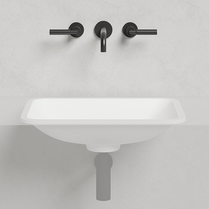 Salini Marea 06 Раковина врезная снизу 55х40х13.4cм., без отв., без перелива, мат-л: S-Sense, цвет: белый