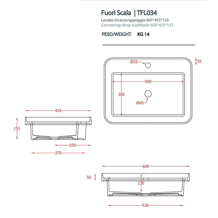 Artceram Fuori Scala Раковина 60х45 см, встраиваемая, с 1 отв., без перелива, цвет: denim