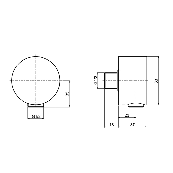 QuadroDesign Выпуск для ручного душа с держателем, цвет: Brushed Stainless Steel