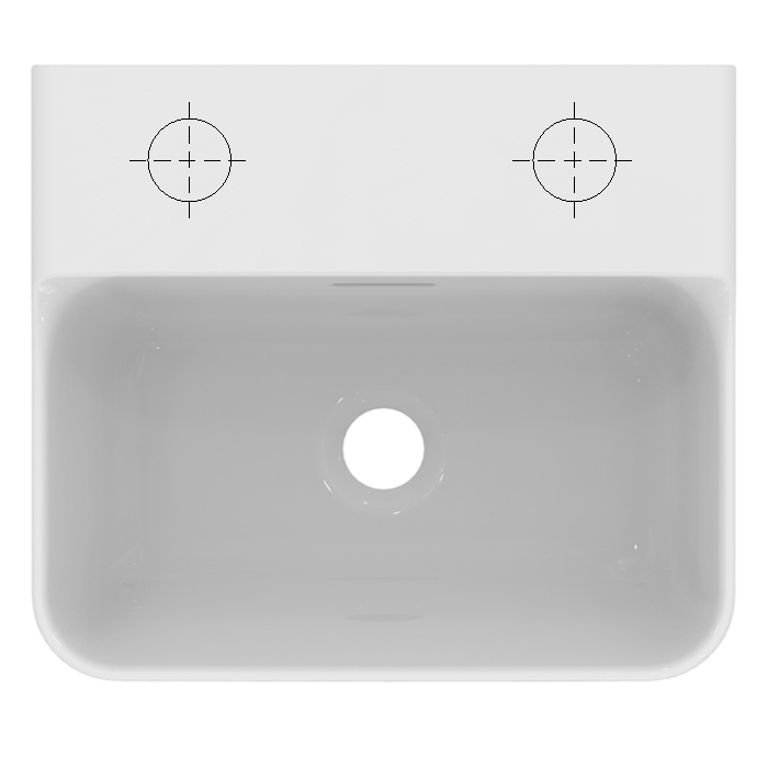 Ideal Standard Conca Раковина подвесная/накладная, 40х35хh16см, без отв., без крепежа, цвет: белый