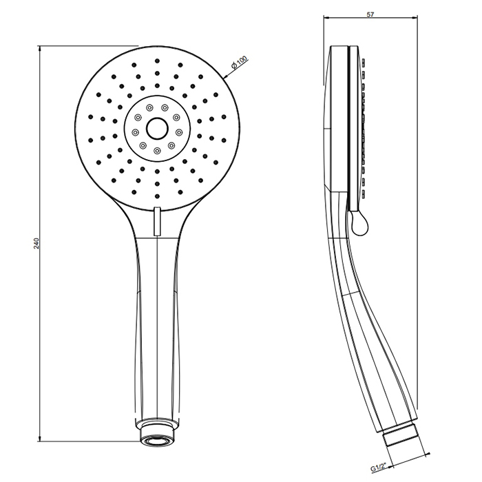 Gessi Emporio shower Ручной душ, с 3 режимами струи с защитой отизвесткового налёта, цвет: хром
