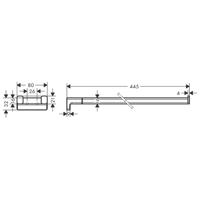 Hansgrohe AddStoris Полотенцедержатель 44.5см., двухрожковый, цвет: полированное золото