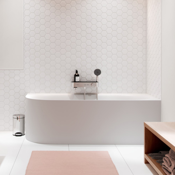 Hansgrohe ShowerTable Смеситель для ванны, настенный, термостатический, с полочкой, цвет: хром